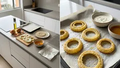 Aros de cebolla crujientes sin fritura: receta con avena al horno o en freidora de aire